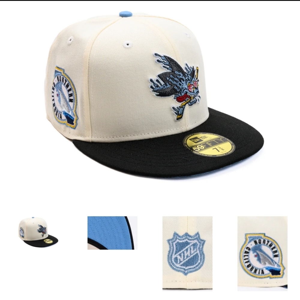 San Jose Sharks New Era Cream and Black Cap